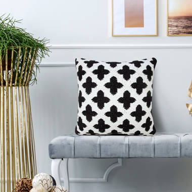 Black geometric throw clearance pillows